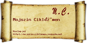 Mojszin Ciklámen névjegykártya